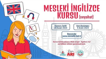 Nevşehir Belediyesi Gençlik ve Spor Hizmetleri Müdürlüğü bünyesinde Seyahat içerikli Mesleki İngilizce kursu açılacak.
