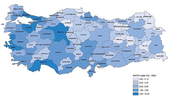 Tuik: Gayrisafi Yurt İçi Hasıladan 2023 yılında en yüksek hissesi %30,4 ile İstanbul aldı