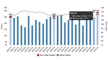 Tüik: İhracat ünite kıymet endeksi %3,8 arttı