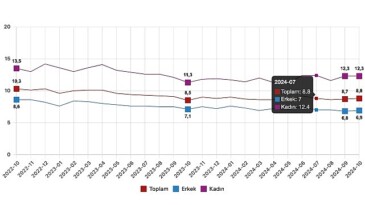 Tüik: Mevsim tesirinden arındırılmış işsizlik oranı %8,8 düzeyinde gerçekleşti