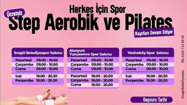 Bayanlar İçin Fiyatsız Step, Aerobik Ve Pilates Kayıtları Başlıyor