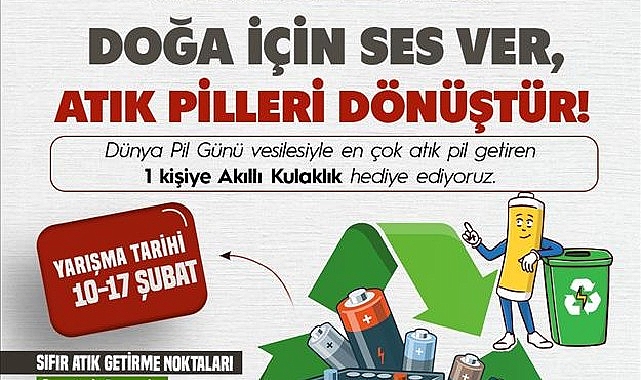 İnegöl Belediyesi’nden Ödüllü Atık Pil Toplama Kampanyası