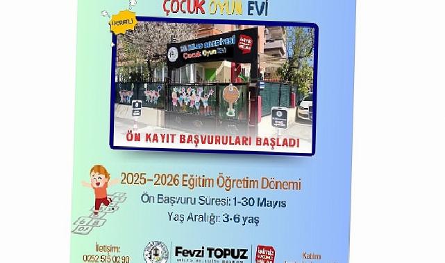 Milas Belediyesi Çocuk Oyun Evi’nde 2025-2026 Dönemi Ön Kayıtları Başladı