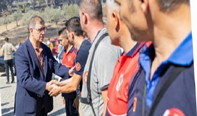 Başkan Tugay yangından etkilenen vatandaşları ziyaret etti