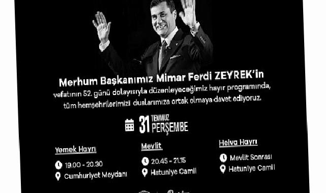 Büyükşehir Belediyesi’nden Merhum Lider Ferdi Zeyrek için Anma Programı