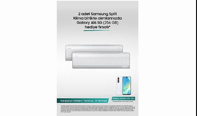 Samsung Split Klimalarda 2’li alımda Galaxy A16 5G telefon ikram fırsatı!