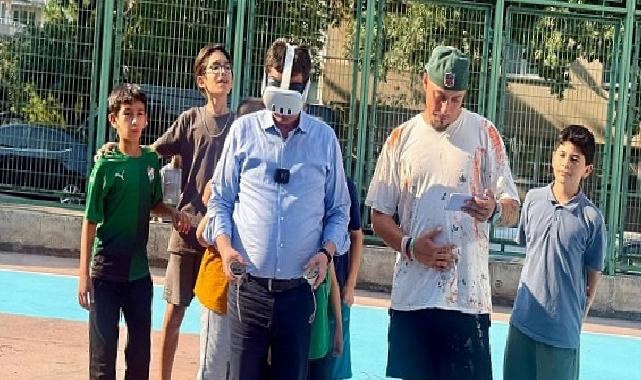 Basketbol alanları liselilerin dizaynlarıyla güzelleşiyor