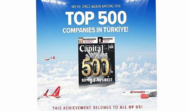 Corendon Airlines, “Capital 500” listesinde yükselmeye devam ediyor