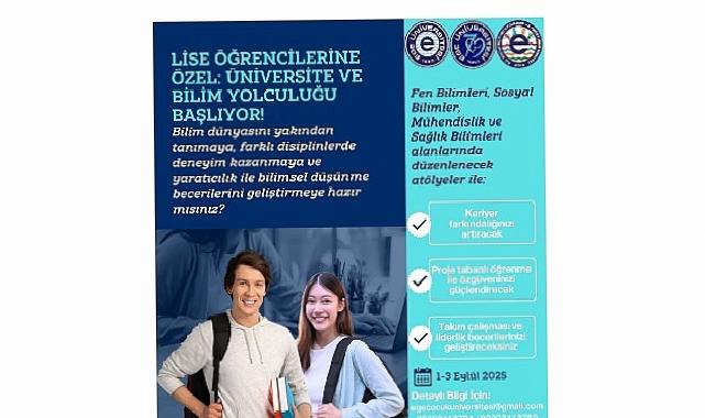 Liseliler, Ege Üniversitesinde bilim seyahatine çıkıyor