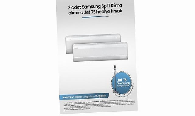 Samsung WindFree™ Split Klimalarda 2’li alımda JET 75 Dikey süpürge hediye!