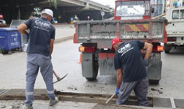 Canik Belediyesi, mazgal paklığı çalışmalarına aralıksız bir formda devam ediyor.