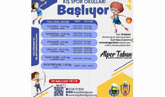 İnegöl Belediyesi Kış Spor Okullarında Kayıtlar Devam Ediyor