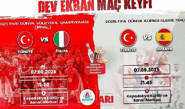 Voleybol ve Futbolda İkili Heyecan Dev Ekranda
