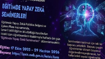 İzmir’de “Eğitimde Yapay Zekâ Seminerleri” Başlıyor