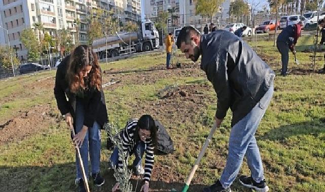 Karşıyaka’da zeytin fidanları toprakla buluştu