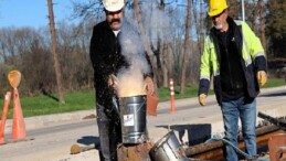 Kartepe Tramvay Çizgisi’nde raylar kaynak ile birleşiyor