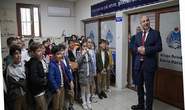 Aliağa Belediyesi Zabıta Müdürlüğü Minik Konuklarını Ağırladı