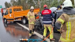 İtfaiye takımlarından zincirleme trafik kazasına süratli müdahale