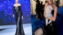 Wilma Elles Defilede Göz Kamaştırdı, Kuliste Oğlunu Uyuttu