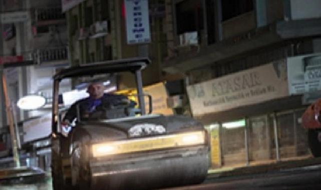 Alsancak’ta altyapısı tamamlanan sokaklar asfaltlanıyor