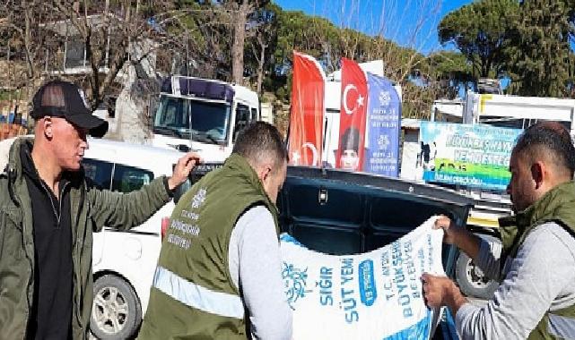 Aydın Büyükşehir Belediyesi’nin Küçük Üreticilere Yem Dayanakları Devam Ediyor