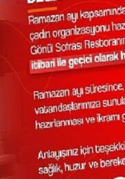 Gönül Sofrası Restoran İftar Çadırında Hizmet Verecek