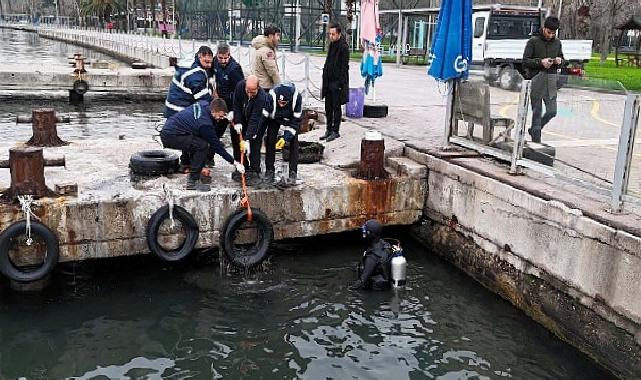 Körfez’de deniz tabanı araç lastiğinden temizlendi