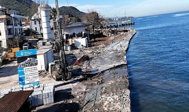 Ulaşlı kıyı şeridi fırtınaya karşı yenileniyor