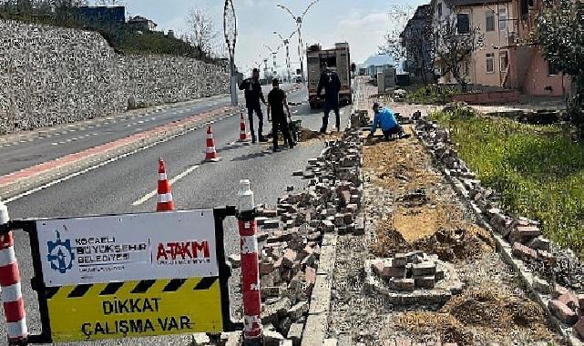 Başiskele’de tretuvar yenileme çalışmaları tamam
