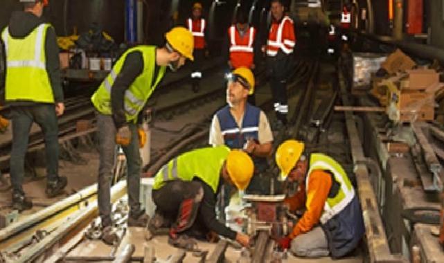 Bornova’da metro sınırında raylar yenileniyor