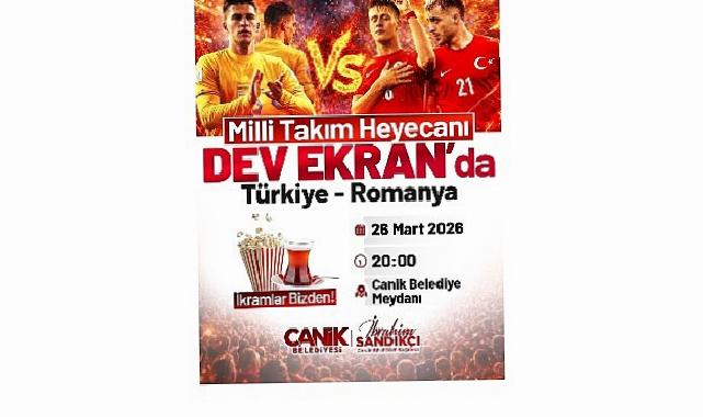 Canik’te Ulusal Maç Coşkusu Dev Ekranda Yaşanacak