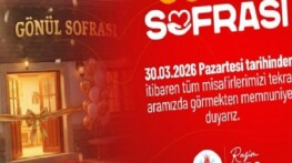 Gönül Sofrası Restoran 30 Mart’da Hizmet Vermeye Başlayacak