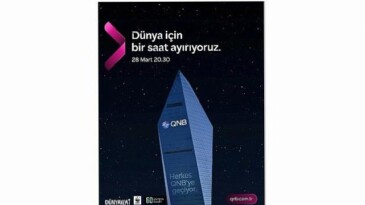 QNB Türkiye, Dünya Saati kapsamında Kristal Kule’de ışıklarını bir saatliğine kapattı