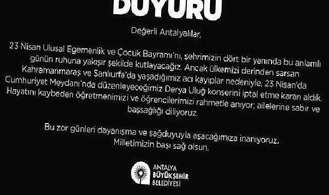 Derya Uluğ konseri iptal edildi
