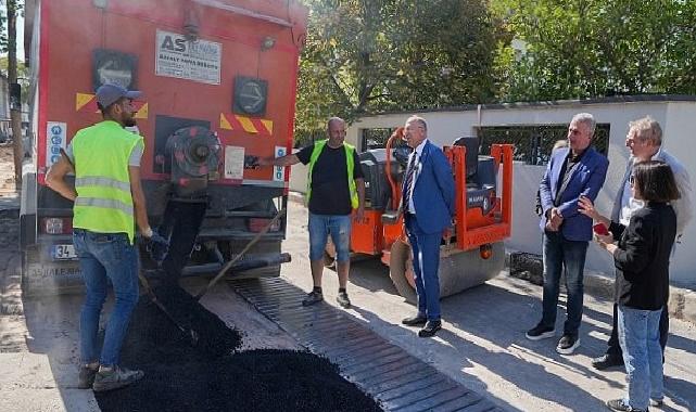 Gaziemir’de 32 bin 191 metrekarelik alandaki yol ve kaldırımlar yenilendi