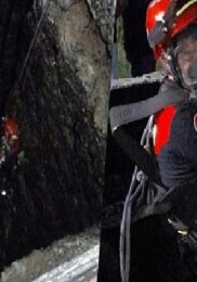 Kuyuya düşen kuzuya itfaiyeden nefes kesen kurtarma