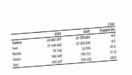 Çiğ Süt Üretim İstatistikleri, 2025