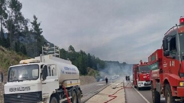 Kemer’de araç yangını