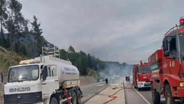 Kemer’de araç yangını