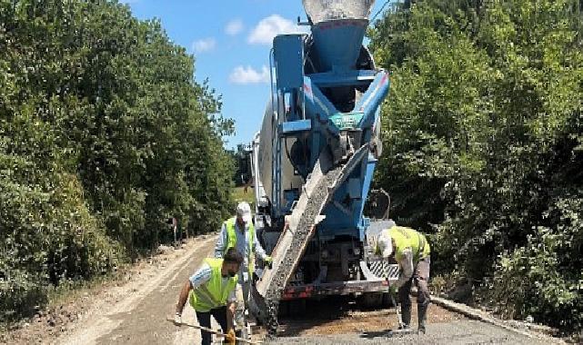 Gebze Duraklı’da beton yol onarılıyor