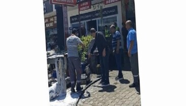 Kemer’de iş yeri yangını