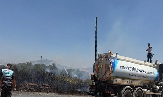 Aydın Büyükşehir Belediyesi Grupları Çine’de Yangına Müdahale Ediyor
