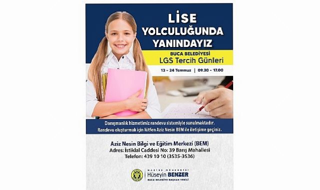 Buca Belediyesi’nden lise adaylarına büyük dayanak