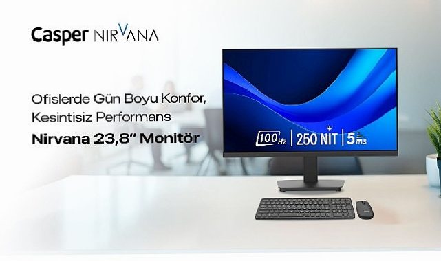 Casper Nirvana 23.8” Monitör, Ofislerde Konforlu ve Kesintisiz Çalışmayı Destekliyor