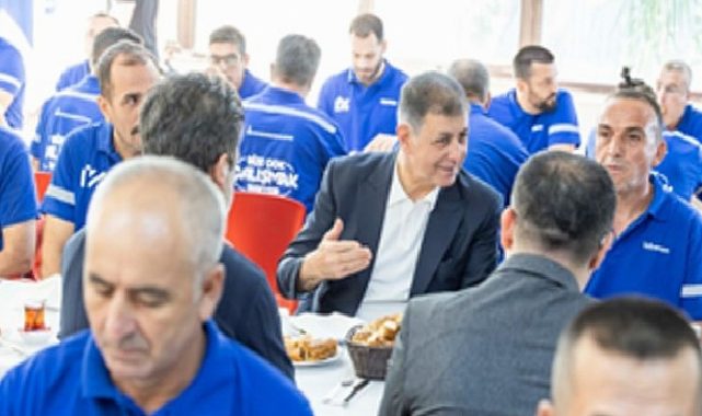 Lider Tugay güne İZBETON işçileriyle başladı