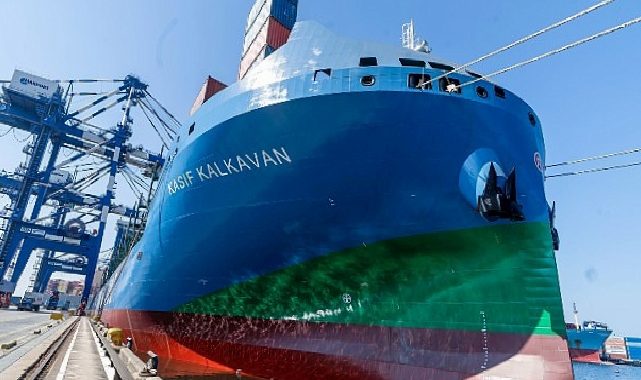 Türkiye’nin birinci ve en büyük LNG’li konteyner gemilerinden Kaşif Kalkavan, birinci uğrağını Marport’ta gerçekleştirdi