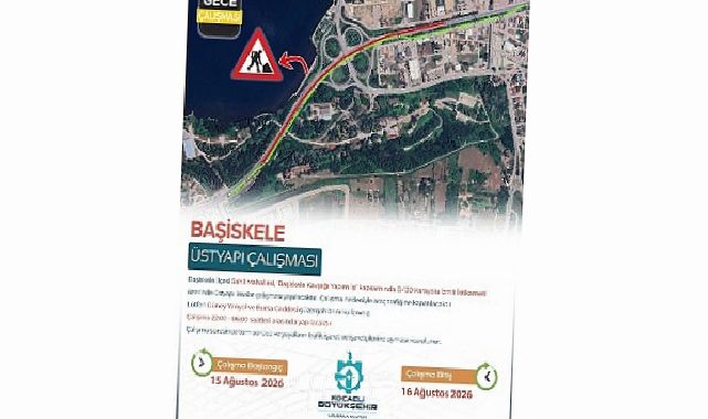 Başiskele Kavşağı’nda gece çalışması