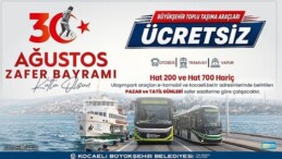 Zafer Bayramı’nda Kocaeli’de ulaşım fiyatsız