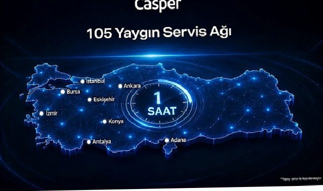Casper 105 servis noktasıyla Türkiye genelinde hizmet veriyor