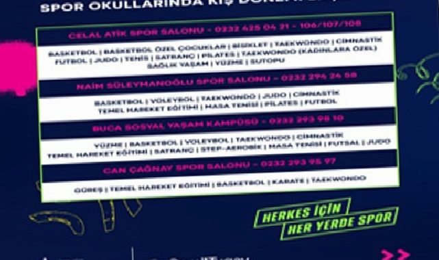 İzmir’de Kış Spor Okulları için kayıt vakti